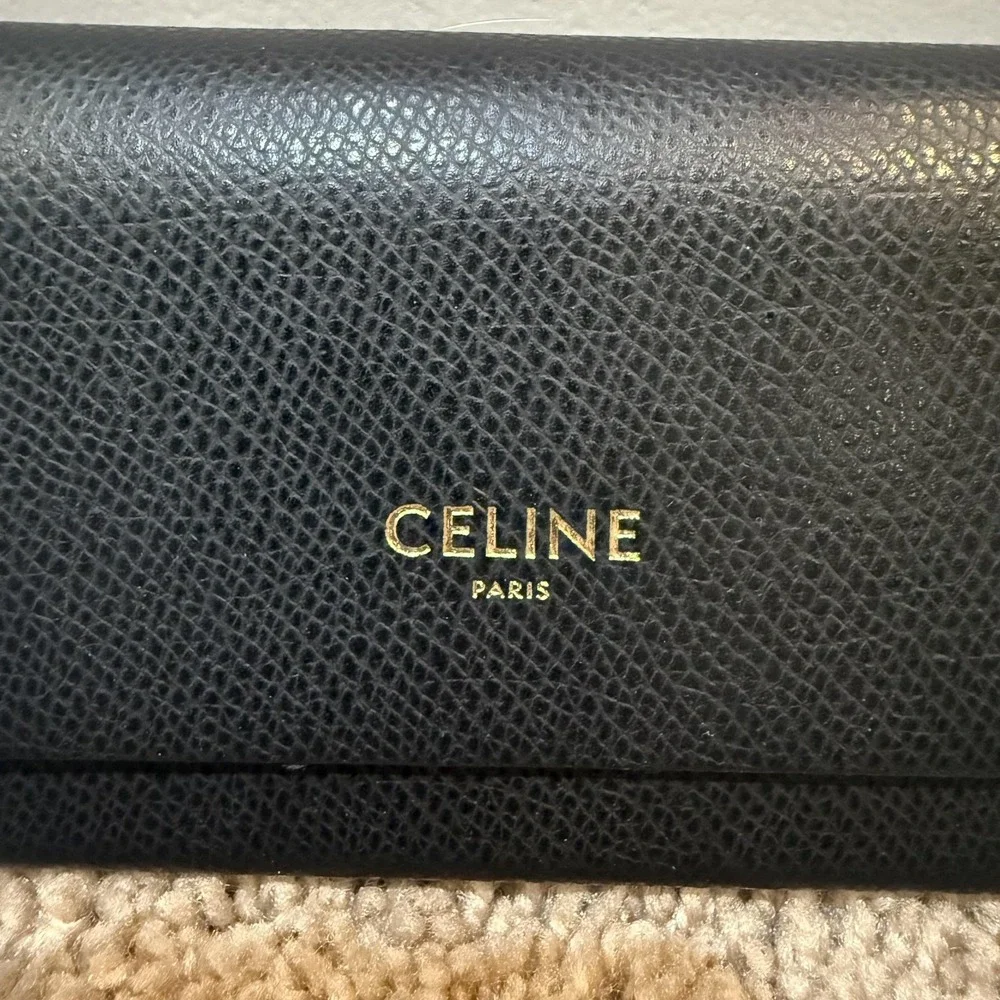 CELINE Sunglasses Womens Black Round Oversized Plastic Frame CL 41067/S Italy - Picture 2 of 6